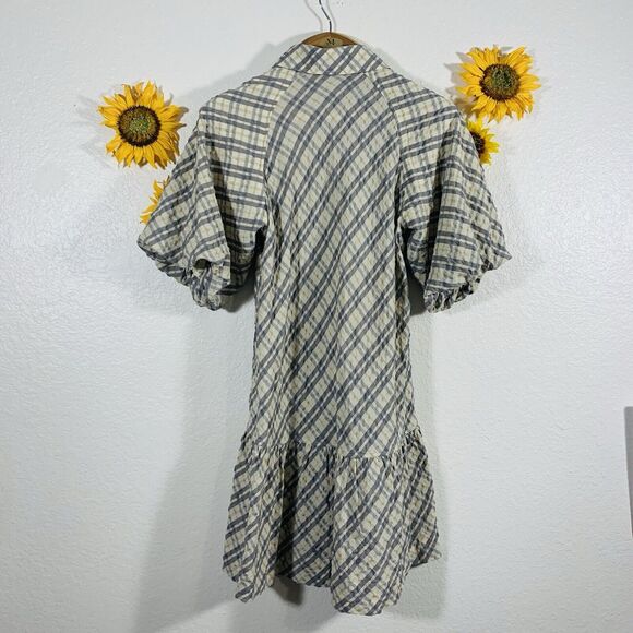 Jonathan Simkhai Puffy Sleeve Button Collar Mini Dress Size Small MSRP $344 Wome - Picture 12 of 16